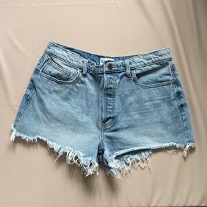 Denim Frayed Hem Women's Shorts